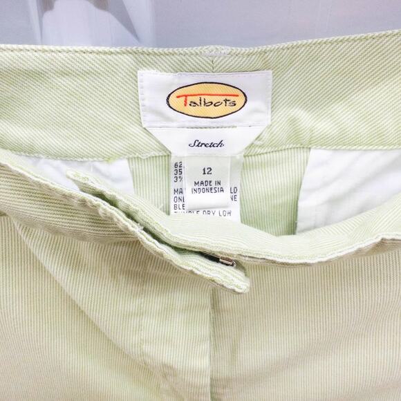 Talbots Mint Green Stripe Bermuda Shorts Stretch Women's Size 12 - Picture 3 of 3